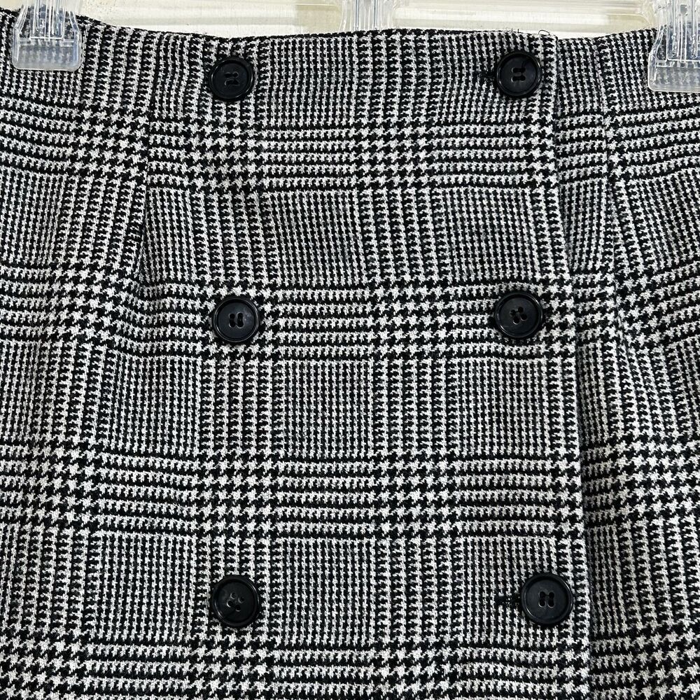Vintage Breeches Houndstooth Lambswool Mini Skirt Size 10 Gray White Black Skirt - Picture 3 of 12